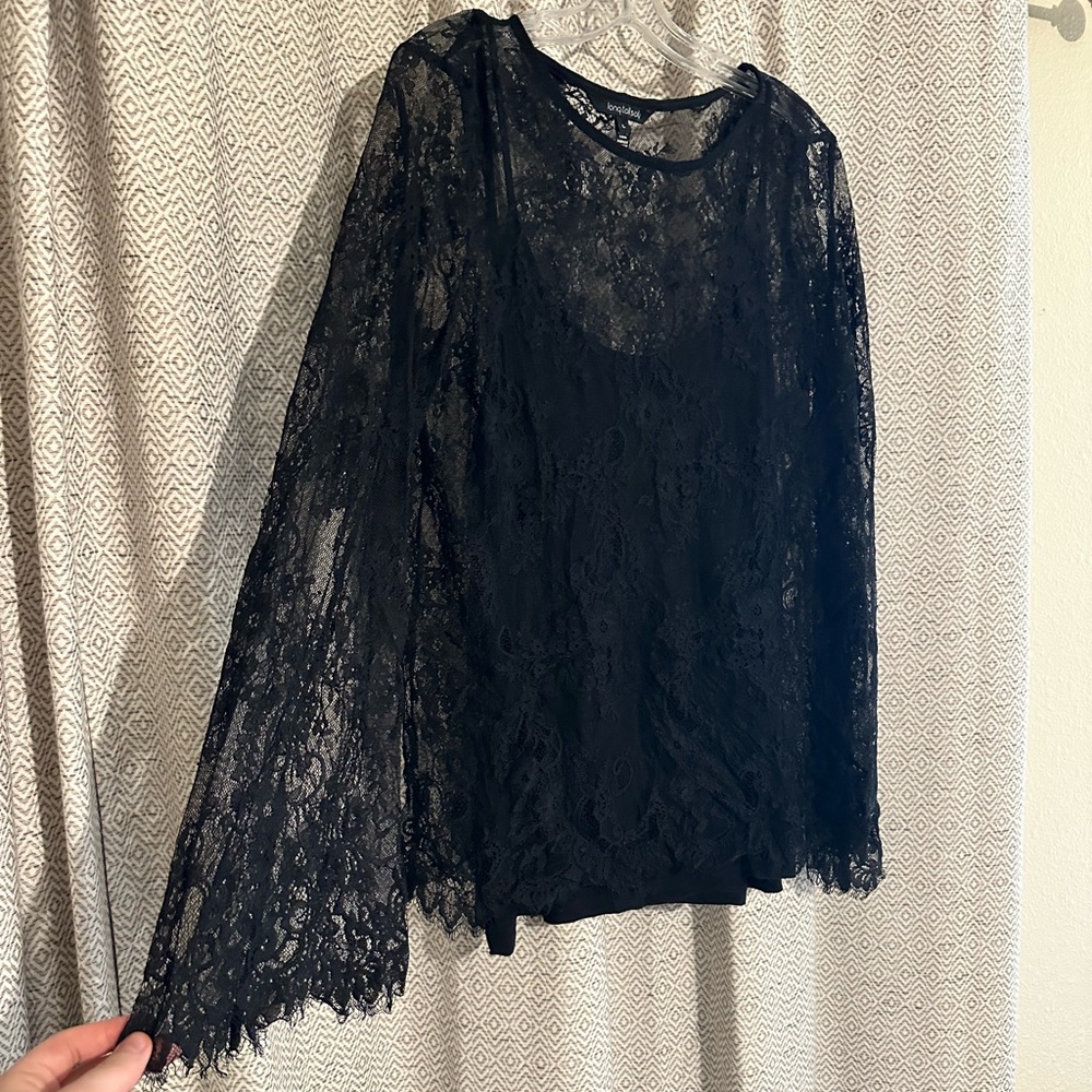 Long Tall Sally Lace Blouse with sewn in Tank